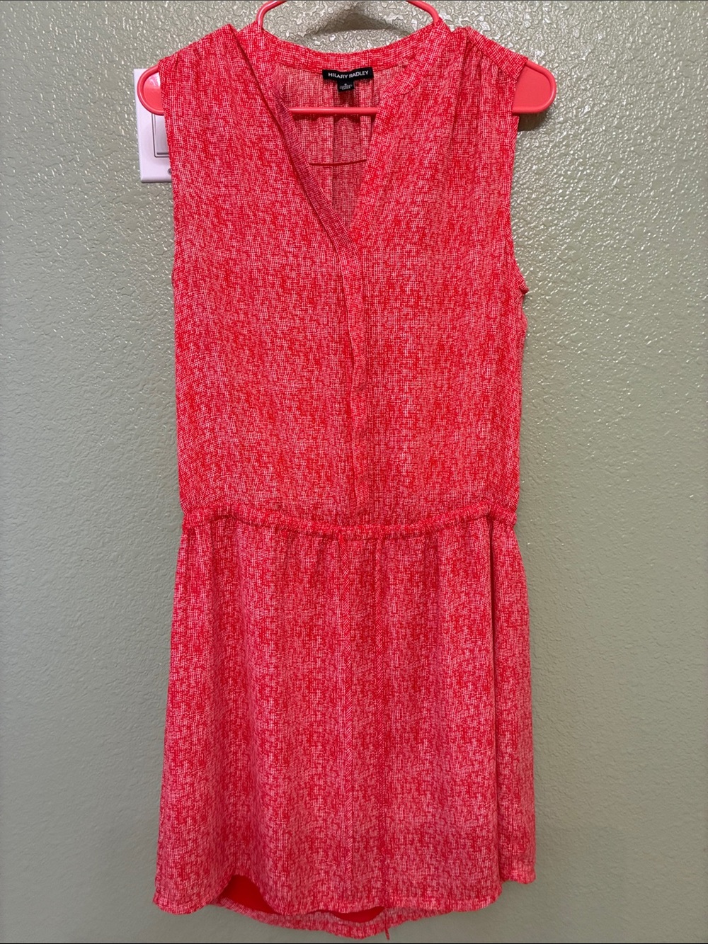 Hilary Radley Coral Pink Sleeveless V-Neck Dress